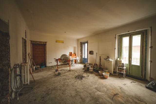 une pièce en rénovation, rénovation décoration intérieure